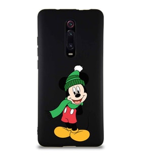 Xiaomi Redmi K20 Pro Soft Premier Kapak Mickey Mouse-G Tasarımlı Silikon Kılıf - Siyah (Şeffaf)