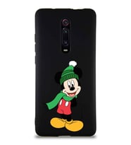 Xiaomi Redmi K20 Pro Soft Premier Kapak Mickey Mouse-G Tasarımlı Silikon Kılıf - Siyah (Şeffaf)