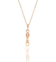 Gümüş rose zirkon taşlı fermuar kolye SGTL11875ROSE