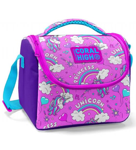 Coral High Kız Çocuk Mor Pembe Unicorn Okul Beslenme Çantası - Thermo Yalıtımlı