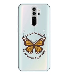Redmi Note 8 Pro Uyumlu Kelebek Desenli Şeffaf Telefon Kılıfı