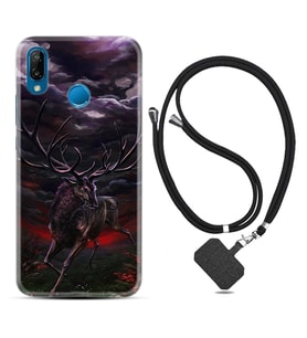 Huawei P20 Lite Mate 10 20 Lite Pro P40 Lite KılıfBoyun Askılı Silikon Dark Deer 1786