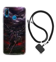 Huawei P20 Lite Mate 10 20 Lite Pro P40 Lite KılıfBoyun Askılı Silikon Dark Deer 1786
