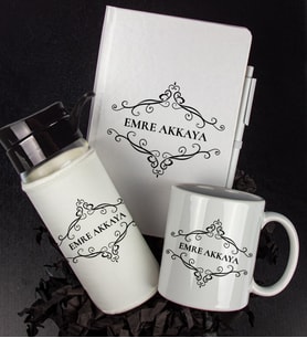 Kişiye Özel Tasarım Defter Kalem Matara Ve Kupa Hediye Seti 104833