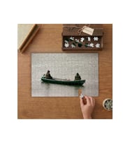 Kayıkta İki Adam- Göl Tasarımı 240 parça Ahşap Puzzle Ahşap Kutuda MP00235