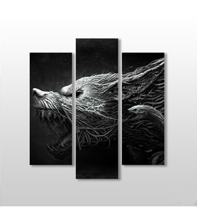 Canavar  Kanvas Tablo 120x130cm (Karışık)