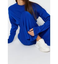 Tarz Kadın Normal Bel Boru Paça Yarım Balıkçı Yaka Süper Crop Jogger Pantolonlu Triko Alt-Üst Takım