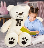 PANDAMKEE 120 cm Gold Serisi Papyonlu Ayıcık (Krem)