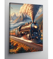 Kanvas Tablo Retro Tren Manzarası