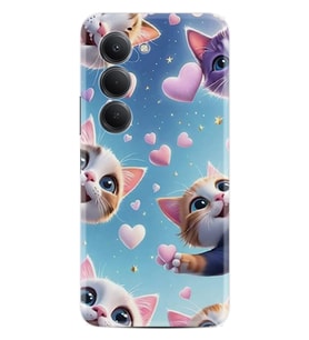 Xiaomi Redmi 15 Kılıf Boutique Baskılı Resimli Kalp ve Kedi Pcode -035