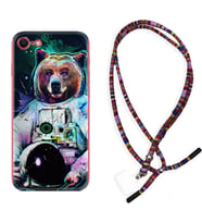 Apple iPhone 5 6 7 8 Plus Se XR Kılıf Boyun Asklı Rasta Silikon Astronot Panda 1755