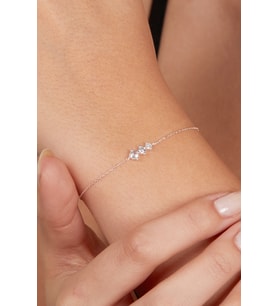 Elika Silver Kadın Zirkon Taşlı Pırıltı Model 925 Ayar Gümüş Bileklik (Gümüş)