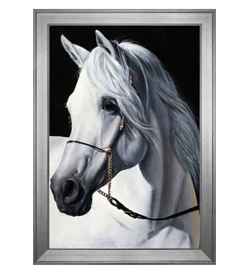 Hayvanlar Temalı Kanvas Tablo 80 x 110 cm Silver Çerçeve