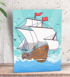 BK Gift Gemi Tasarımlı Dekoratif Mini Kanvas Tablo 15x20cm-4