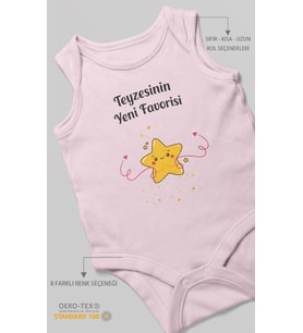 Teyzesinin Yeni Favorisi Sıfır Kollu Bebek Zıbını %100 Pamuk