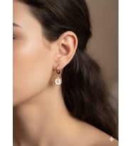 925 Ayar Papatya Silver kutup yıldızı küpe.ay yıldız küpe.rose.gold.rodaj