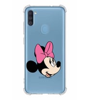 Samsung Galaxy M11  Köşe Korumalı Antişok Kapak Minnie Mouse Tasarımlı Şeffaf  Kılıf
