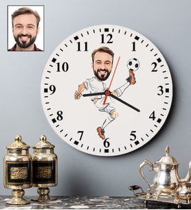 Kişiye Özel Futbolcu Tasarımlı Karikatür Duvar Saati 116