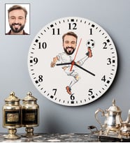 Kişiye Özel Futbolcu Tasarımlı Karikatür Duvar Saati 116