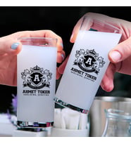 Renkli İsim Yazılı Hediyelik İkili Rakı Bardağı Seti