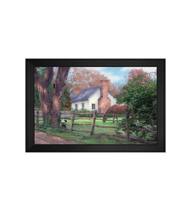 Manzara Temalı Kanvas Tablo 80 x 110 cm Siyah Çerçeve