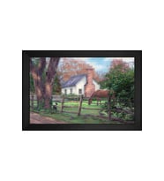 Manzara Temalı Kanvas Tablo 80 x 110 cm Siyah Çerçeve