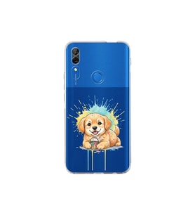 Huawei P Smart S ile Uyumlu Splash Köpek Tasarımlı Şeffaf Silikon Kılıf