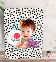 BK Gift Kişiye Özel Bebek Yaş Karikatürlü Dekoratif Mini Kanvas Tablo 15x20cm-2