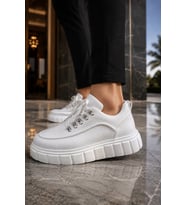 Duolc Bağcıklı Cilt Erkek Günlük Rahat Taban Sneaker Ayakkabı - Siyah