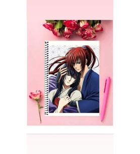 Ruroini Kenshin Anime Defter 1 Adet Özel Tasarım A4 Boyutu Telli Çizgili Defter 21*29 Cm
