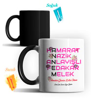 Kişiye Özel Annem Tasarımlı Sihirli Kupa Bardak (Siyah - Beyaz)