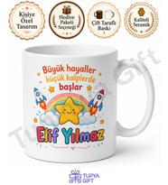 Çocuklara Özel İsimli Baskılı Kupa Bardak Kişiye Özel Hediye