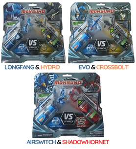 MONSUNO Lisanslı VS 2’li Fusion Figür 3'Lü Set – Longfang & Hydro / Evo & Crossbolt / Airswitch & Shadowhornet