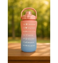 Motivasyonel Su Matarası Suluk 2 Litre Pipetli Su Matarası (Pembe)
