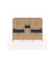 Hyperion Dolap 14 Raflı 10 Kapaklı 220x44x163 Çam-Çam/Antrasit