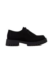 Trend Adımlar Siyah Elegans Suede Kadın Oxford Ayakkabı