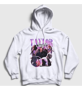 Presmono Unisex Beyaz Kanye West Taylor Swift Rap Kapüşonlu Sweatshirt 420537tt