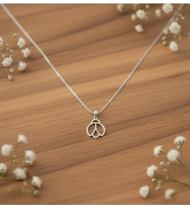 Zarif Minimalist Uğur Böceği Kolye 925K Gümüş