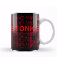 Stonks Funny Meme Investing Stock 01 Kupa Bardak Porselen