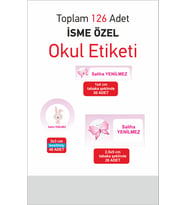 İsimli Okul Etiketi Defter Kitap Kalem Sticker Seti 126 Adet