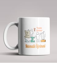 Kişiye Özel Matematik Öğretmeni Tasarımlı Beyaz Renk Kupa 10
