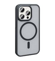 iPhone 15 Pro Kılıf Magsafe Şarj Özellikli Mat Arka Yüzey Sio Kılıf (Siyah)