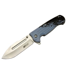 Mtech 4281 Mavi Kamp Çakı 21cm - Yarı Otomatik, Kemerlikli, Oluklu