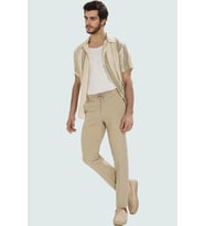 Erkek Slim Fit Boru Paça Pantolon Regular Boy Günlük Kombinler Hafta Sonu Kaliteli Malzeme (Taş)