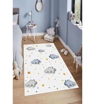 Dijital Baskılı Kaymaz Taban Yıkanabilir Kolay Temizlenir Modern Çocuk Odası Halısı NDÇ-HT-276 (Çok Renkli)