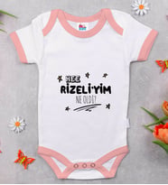 BK Kids Rizeliyim Ne Oldi Tasarımlı Pembe Bebek Body Zıbın-1