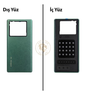 Infinix Note 40 Pro 5G Yeşil Uyumlu Arka Kapak Arka Cam Batarya Pil Kapağı Lazer Kesim Back Cover