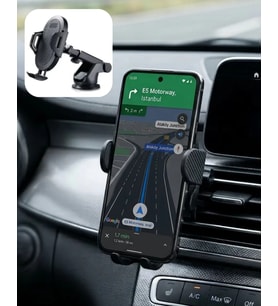 360° Döner Araç Telefon Tutucu Otomatik Kilit Mekanizmalı Stand