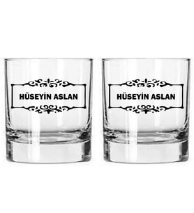 2 li Kişiye Özel İsim Baskılı Viski Bardağı