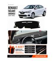 RENAULT TALIANT EKRANSIZ (2021-2026) Uyumlu Torpido Örtüsü Torpido Kılıfı - Siyah Bej